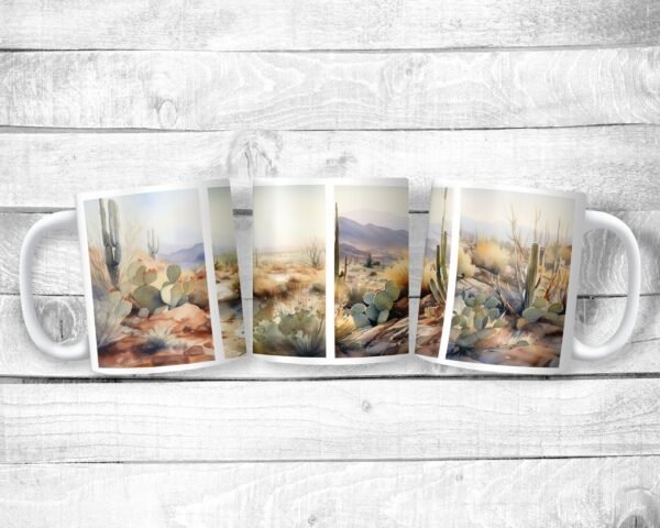 Desert Landscape, 11oz Mug, Permanent Design, Ceramic, Gift, Everyday Use