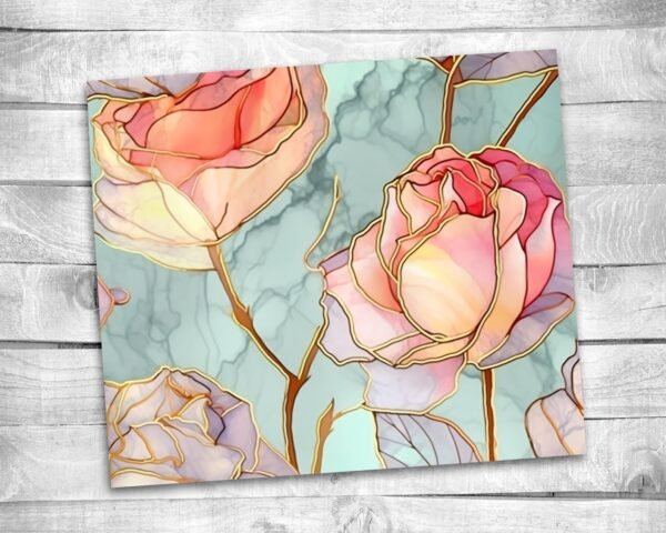 Roses, 20oz Skinny Straight Tumbler, Stainless Steel, Travel Cup, Gift, Everyday Use