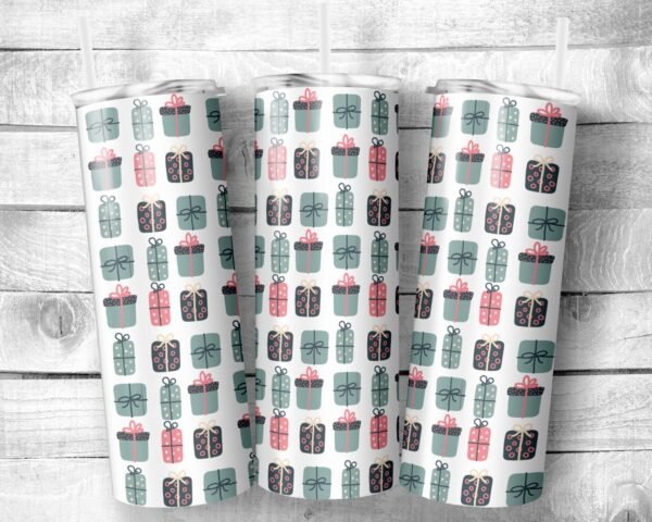 Dainty Christmas Presents, 20oz Skinny Straight Tumbler, Stainless Steel, Travel Cup, Holiday Themed, Gift, Everyday Use