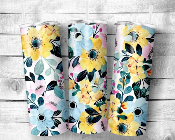 Flowers 13, 20oz Skinny Straight Tumbler, Stainless Steel, Travel Cup, Gift, Everyday Use