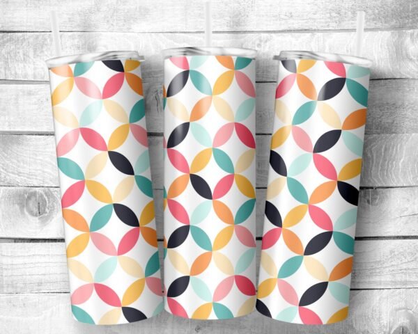 Geometric 2, 20oz Skinny Straight Tumbler, Stainless Steel, Travel Cup, Gift, Everyday Use