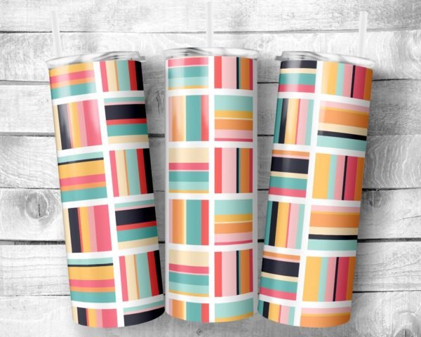 Geometric 4, 20oz Skinny Straight Tumbler, Stainless Steel, Travel Cup, Gift, Everyday Use