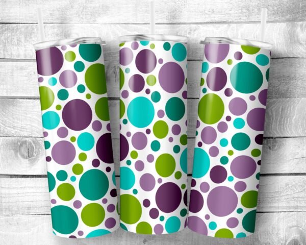 Polkadot, 20oz Skinny Straight Tumbler, Stainless Steel, Travel Cup, Gift, Everyday Use