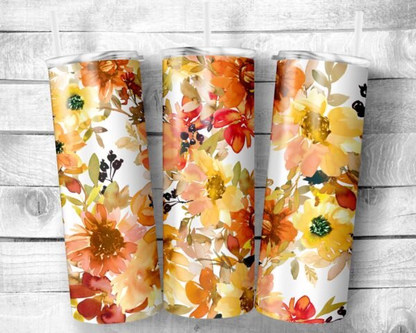 Flowers 10, 20oz Skinny Straight Tumbler, Stainless Steel, Travel Cup, Gift, Everyday Use