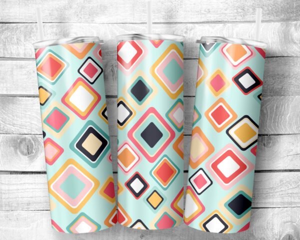 Geometric 1, 20oz Skinny Straight Tumbler, Stainless Steel, Travel Cup, Gift, Everyday Use