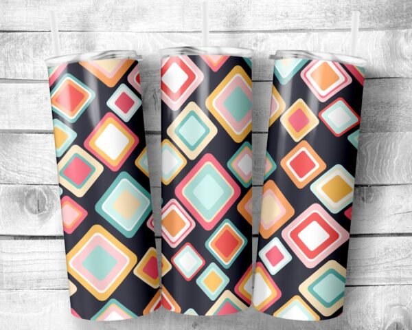 Geometric 3, 20oz Skinny Straight Tumbler, Stainless Steel, Travel Cup, Gift, Everyday Use