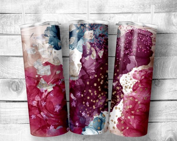 Abstract Design 1, 20oz Skinny Straight Tumbler, Stainless Steel, Travel Cup, Gift, Everyday Use