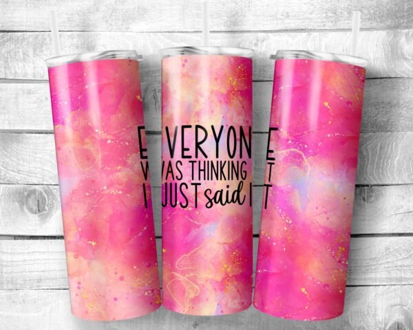 Abstract Hot Pink, 20oz Skinny Straight Tumbler, Stainless Steel, Travel Cup, Gift, Everyday Use.