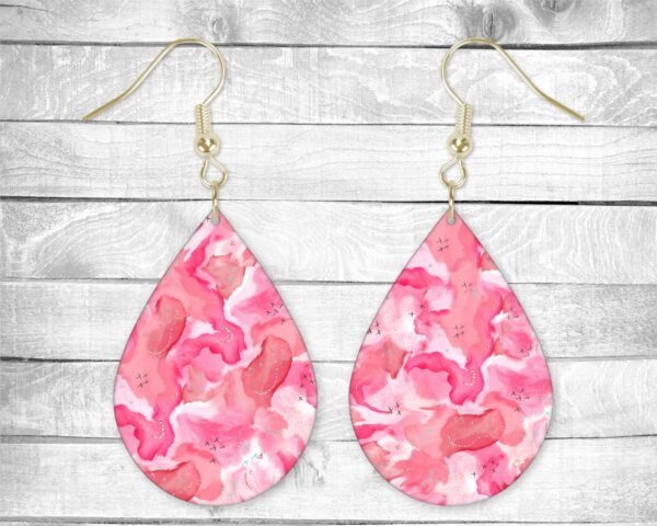 Abstract Valentine, Pierced Earrings, Permanent Design, Silver or Gold Hardware, Gift, Everyday Use