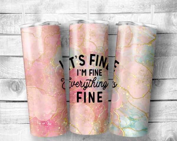 Abstract Pink, 20oz Skinny Straight Tumbler, Stainless Steel, Travel Cup, Gift, Everyday Use