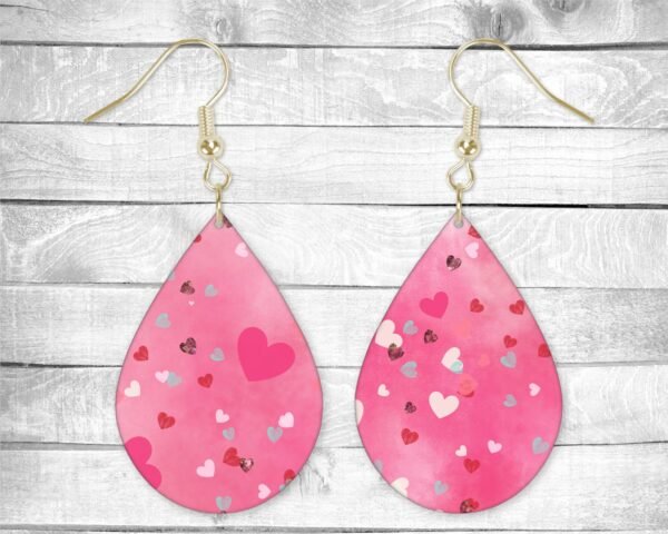 Valentine Hearts, Pierced Earrings, Permanent Design, Silver or Gold Hardware, Holiday, Valentine's Day, Gift, Everyday Use