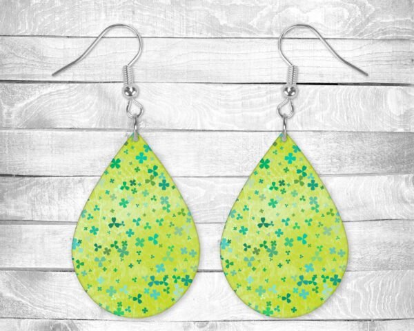 Tiny St Patrick's Day, Pierced Earrings, Holiday Themed, Permanent Design, Silver or Gold Hardware, Gift, Everyday Use