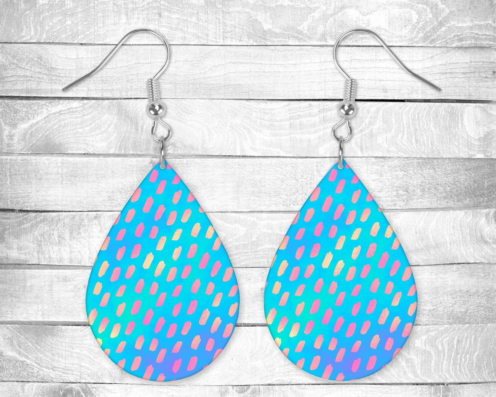 80's Retro Dots Pierced Earrings - Silver Gold Hardware Permanent Design