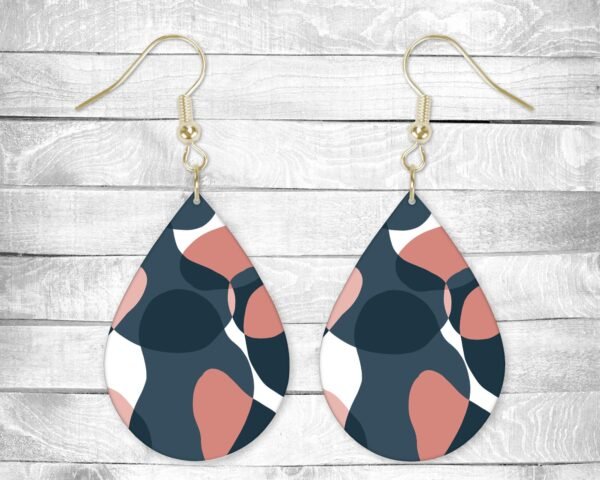 Abstract Design, Pierced Earrings, Permanent Design, Silver or Gold Hardware, Gift, Everyday Use