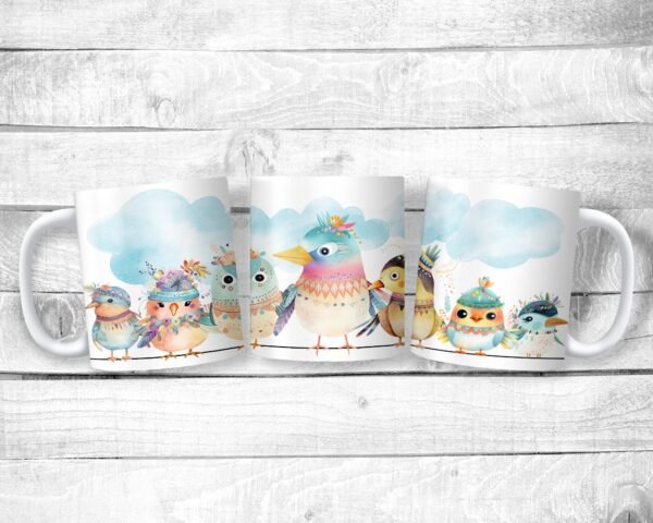 Funnny Birds, 11oz Mug, Ceramic, Permanent Design, Birds, Gift, Everyday Use