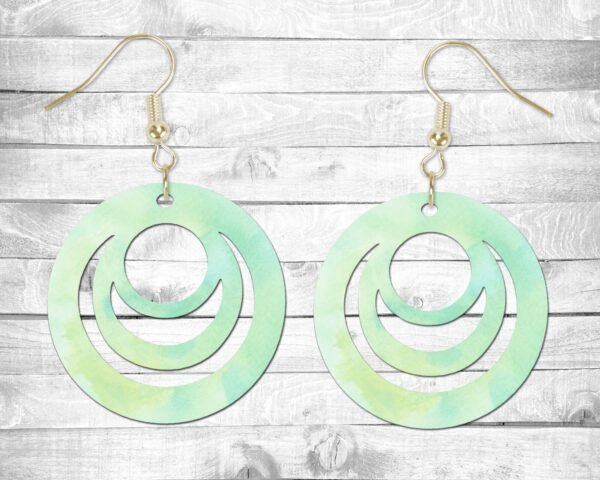 Mint Green, Pierced Earrings, Permanent Design, Silver or Gold Hardware, Gift, Everyday Use