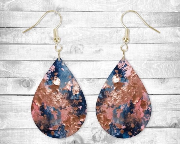 Oil Painted Style, Pierced Earrings, Permanent Design, Silver or Gold Hardware, Gift, Everyday Use