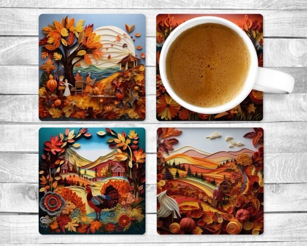 It's Fall, Absorbent Drink Coasters, Individual or set of, Non-Slip Base, Neoprene, Gift, Everyday Use