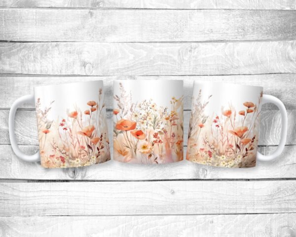 Autumn Wildflowers, 11oz Mug, Ceramic, Permanent Design, Fall, Season, Gift, Everyday Use