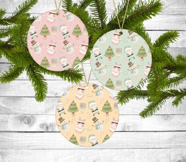 Christmas Friends, Christmas Ornaments, Set of 6, Permanent Design, Holiday Gift, Holiday Themed, Christmas
