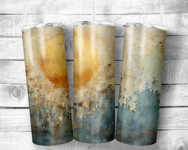 Grungy Sun, 20oz Skinny Straight Tumbler, Stainless Steel, Travel Cup, Gift, Everyday Use