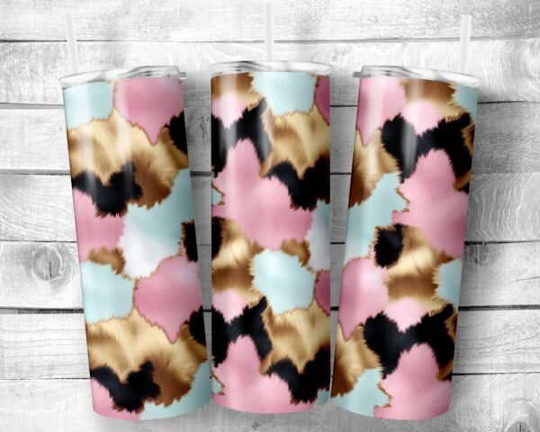 Colorful Cow, 20oz Skinny Straight Tumbler, Stainless Steel, Travel Cup, Gift, Everyday Use