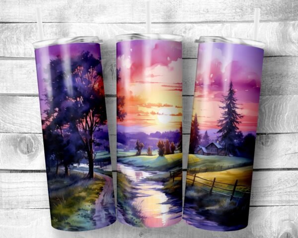 Lavender Evening, 20oz Skinny Straight Tumbler, Stainless Steel, Travel Cup, Gift, Everyday Use