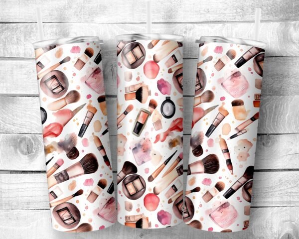 Make Up Day, 20oz Skinny Straight Tumbler, Stainless Steel, Travel Cup, Gift, Everyday Use