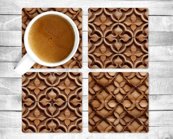 Beautiful Faux Wood, Absorbent Drink Coasters, Individual or set of 4, Non-Slip Base, Neoprene, Gift, Everyday Use