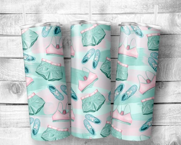 Workout Day, 20oz Skinny Straight Tumbler, Stainless Steel, Travel Cup, Gift, Everyday Use