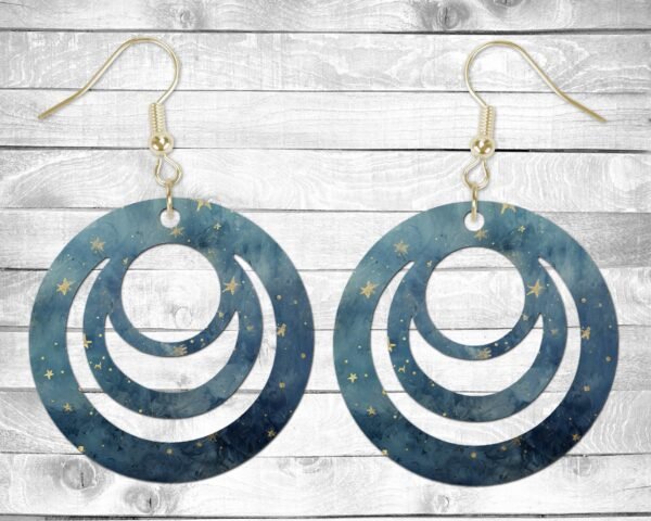 Gold Stars, Pierced Earrings, Permanent Design, Silver or Gold Hardware, Gift, Everyday Use